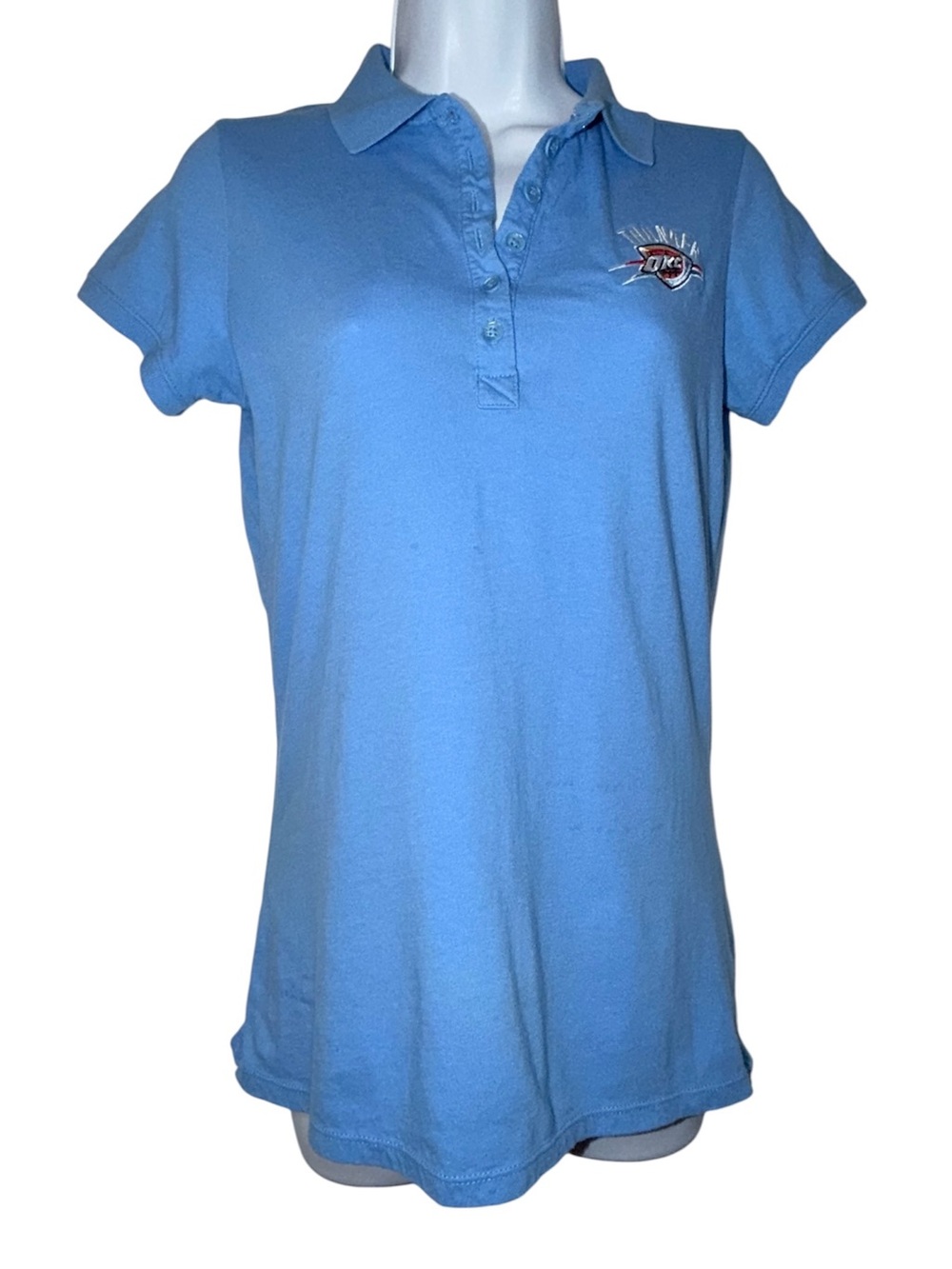 Antigua Light Blue Women's Polo with Small Chest Logo - Size M